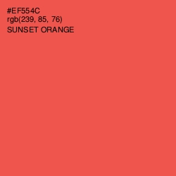 #EF554C - Sunset Orange Color Image